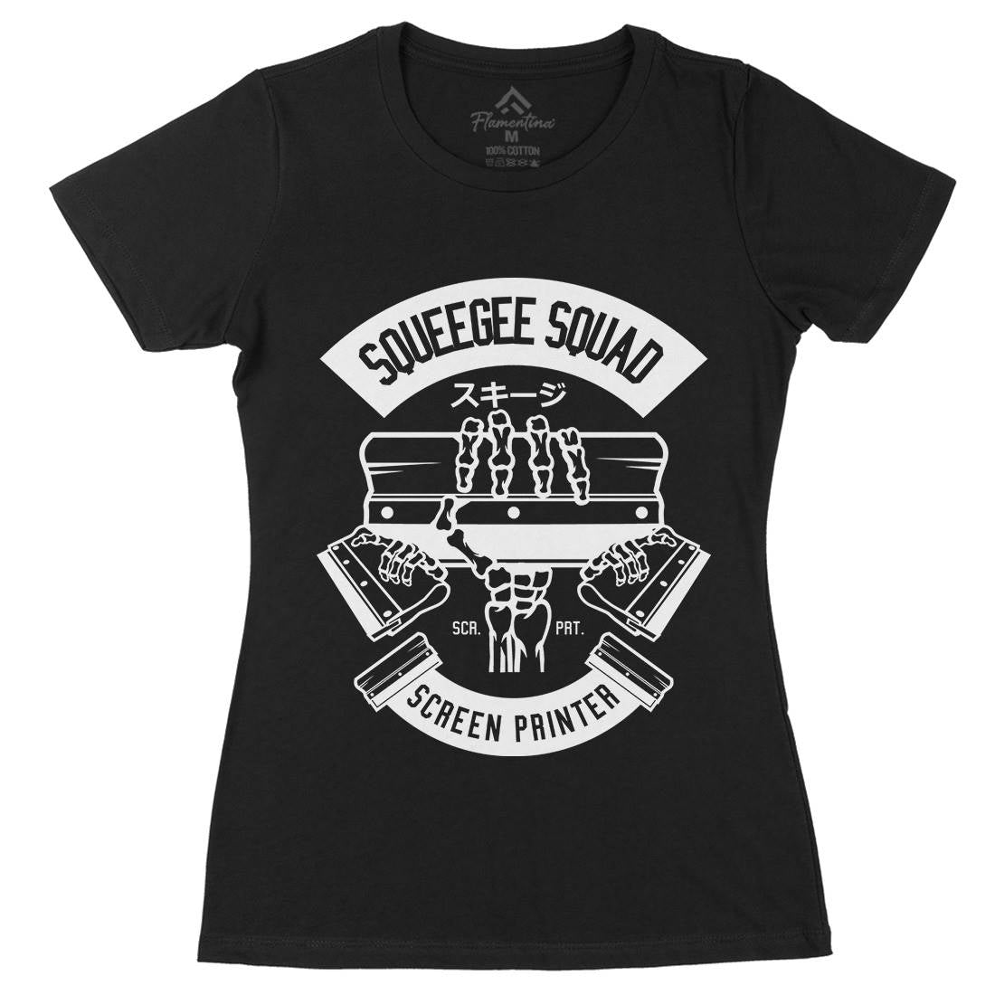 Squeegee Squad Womens Organic Crew Neck T-Shirt Retro B642