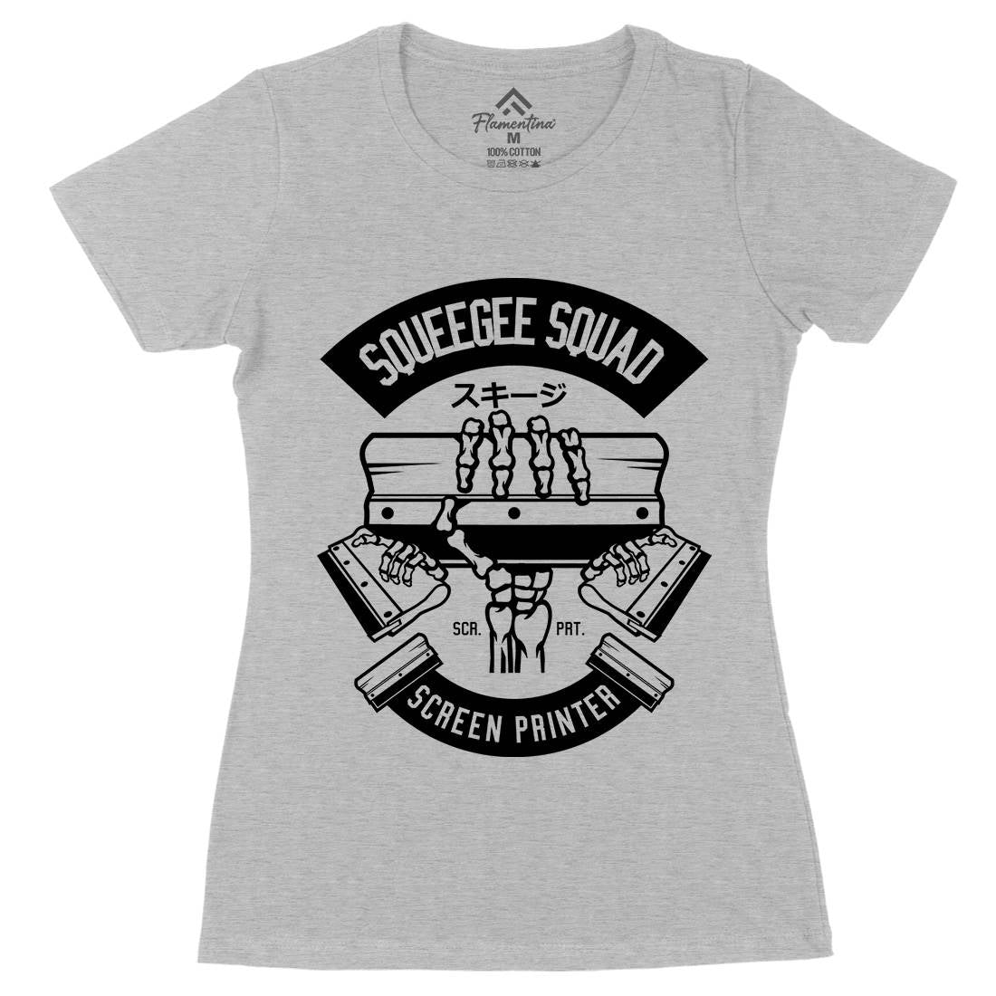 Squeegee Squad Womens Organic Crew Neck T-Shirt Retro B642