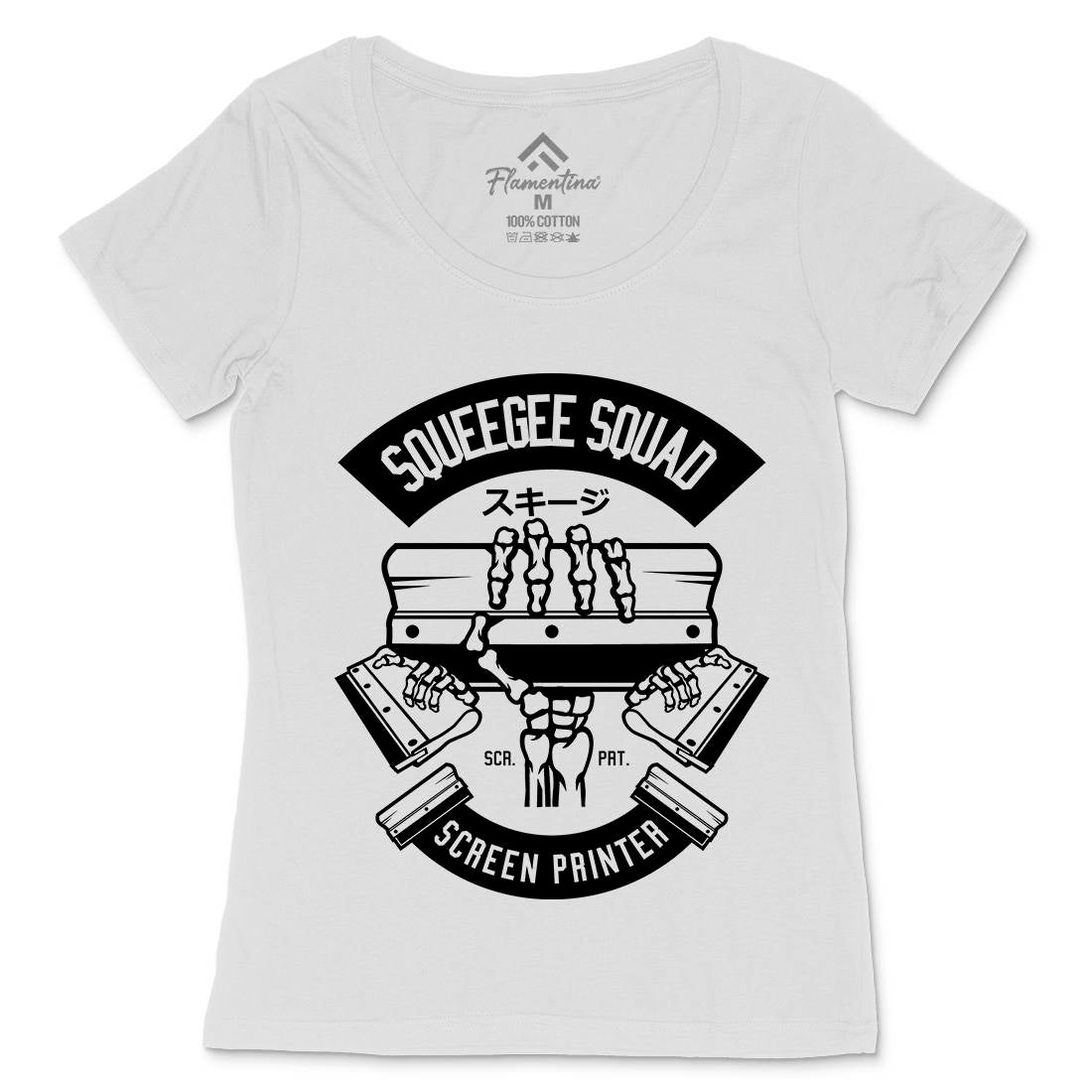 Squeegee Squad Womens Scoop Neck T-Shirt Retro B642