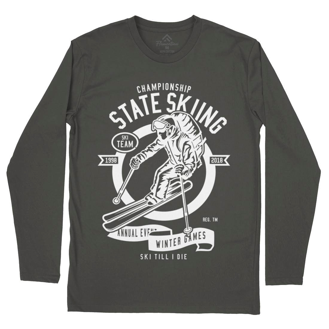 State Skiing Mens Long Sleeve T-Shirt Sport B643