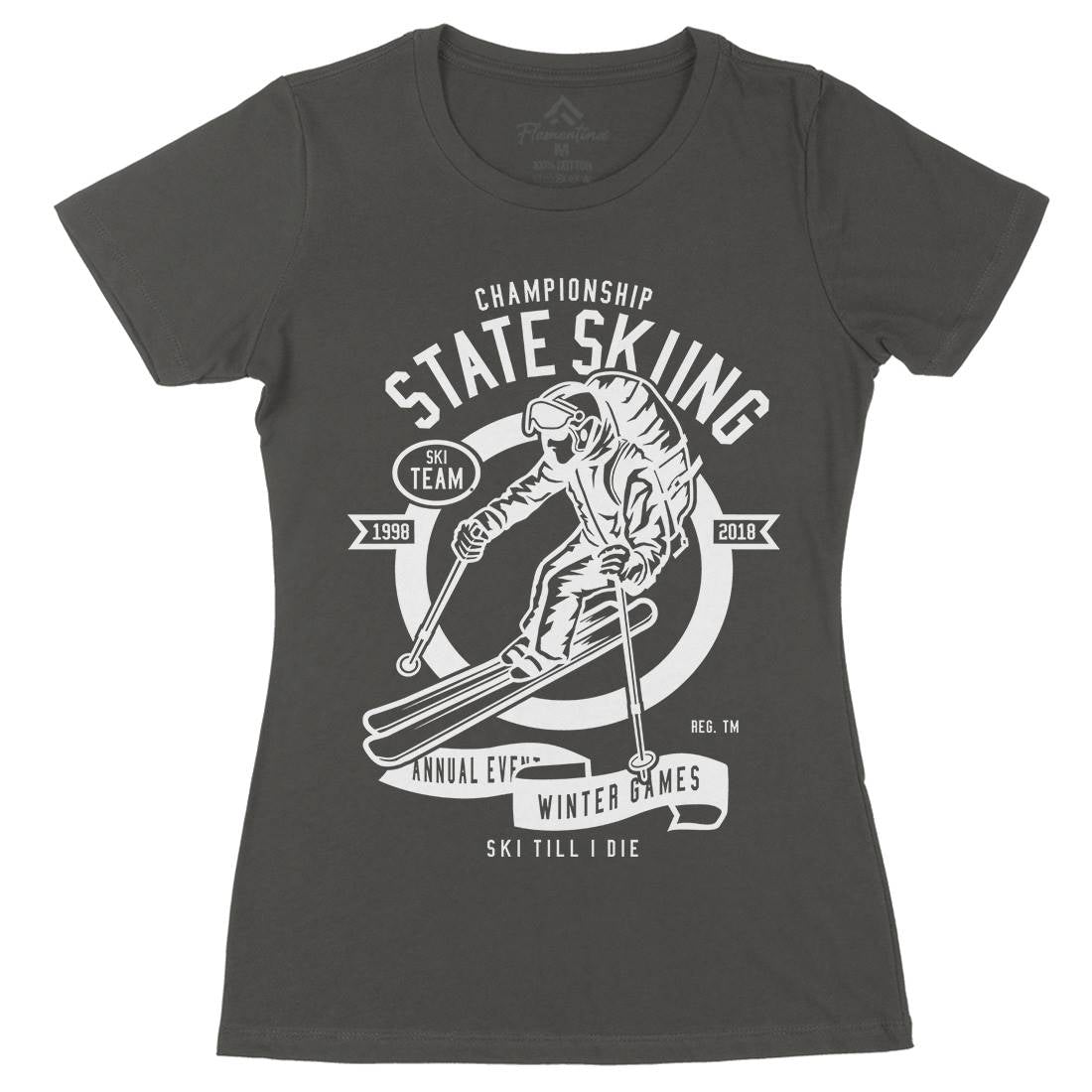 State Skiing Womens Organic Crew Neck T-Shirt Sport B643