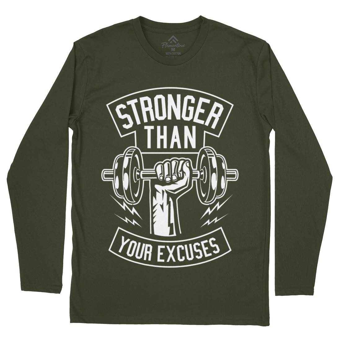 Stronger Than Your Excuses Mens Long Sleeve T-Shirt Gym B644