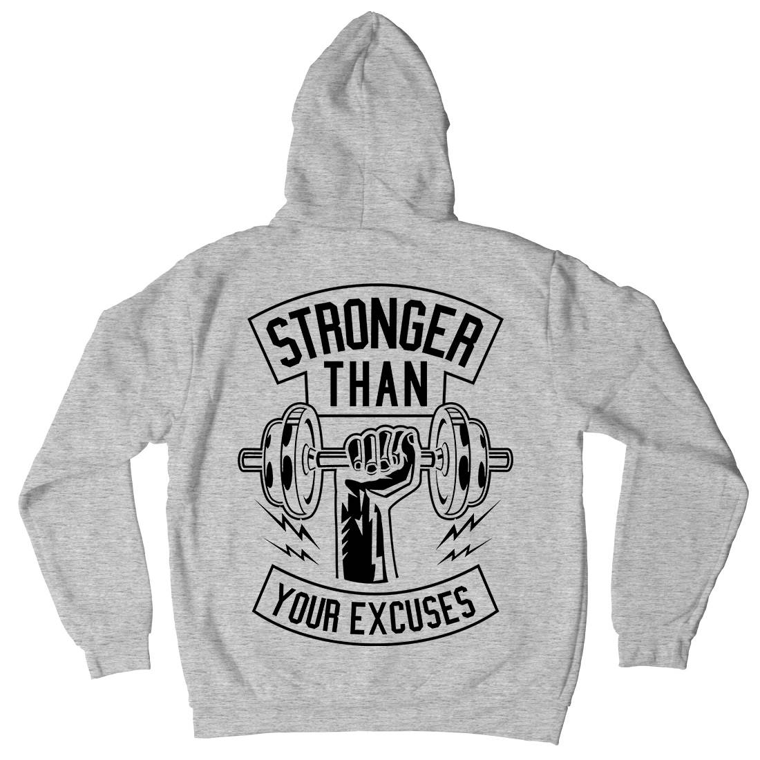 Stronger Than Your Excuses Kids Crew Neck Hoodie Gym B644