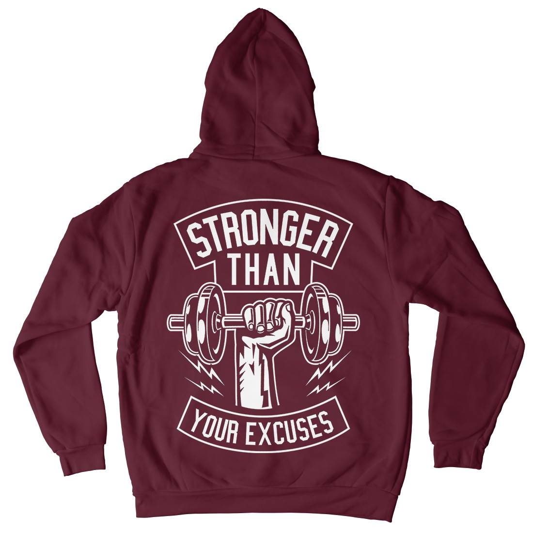 Stronger Than Your Excuses Mens Hoodie With Pocket Gym B644
