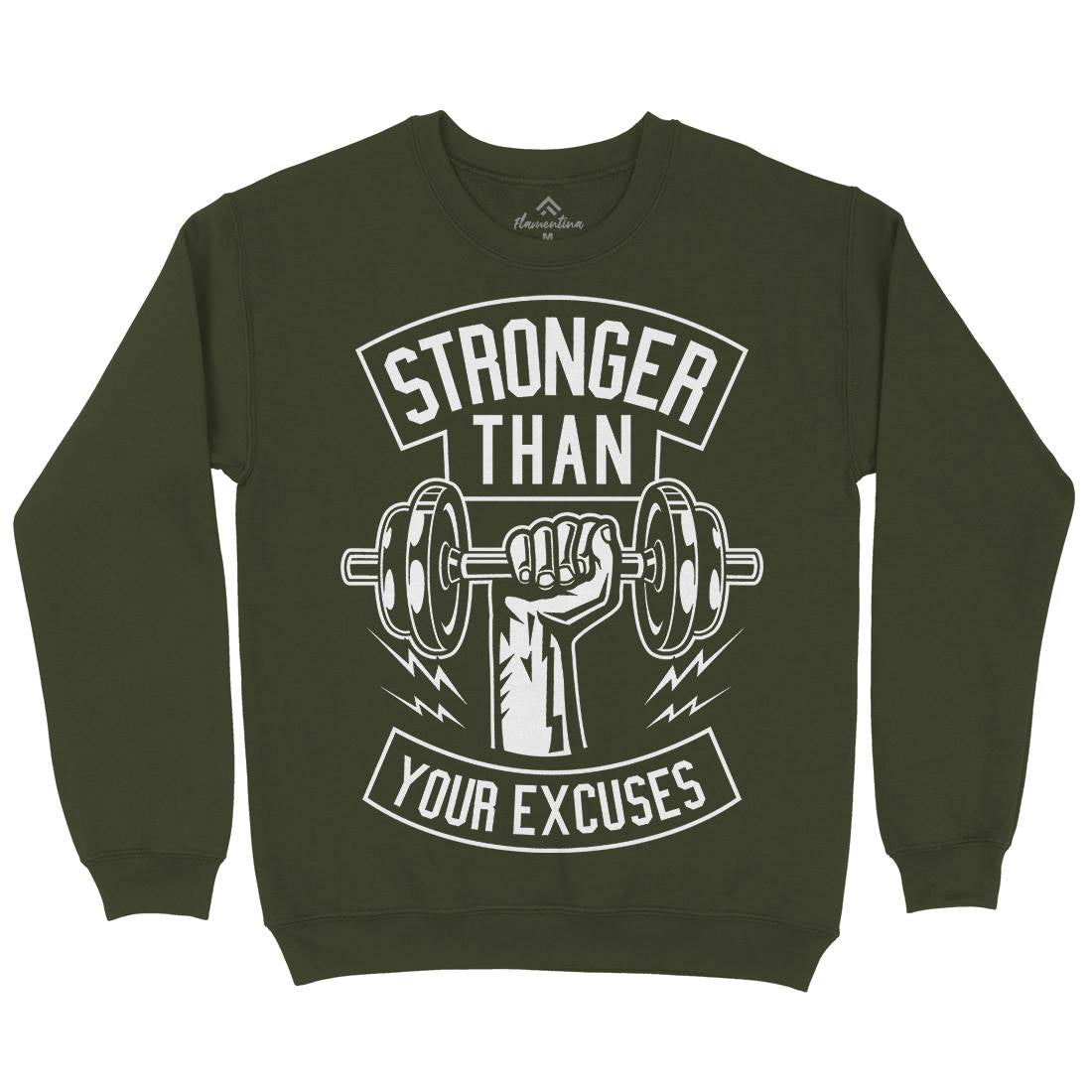 Stronger Than Your Excuses Mens Crew Neck Sweatshirt Gym B644