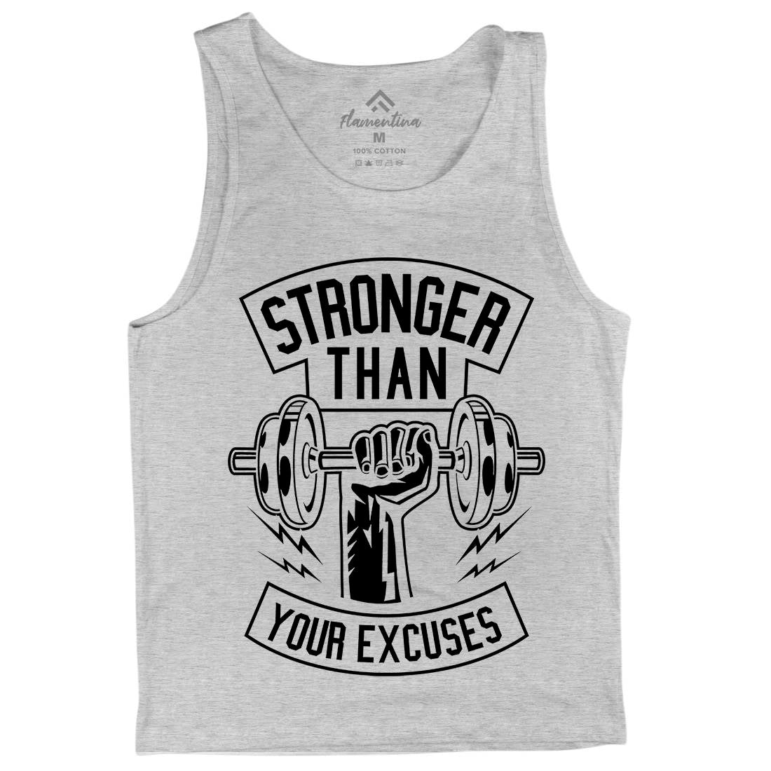 Stronger Than Your Excuses Mens Tank Top Vest Gym B644