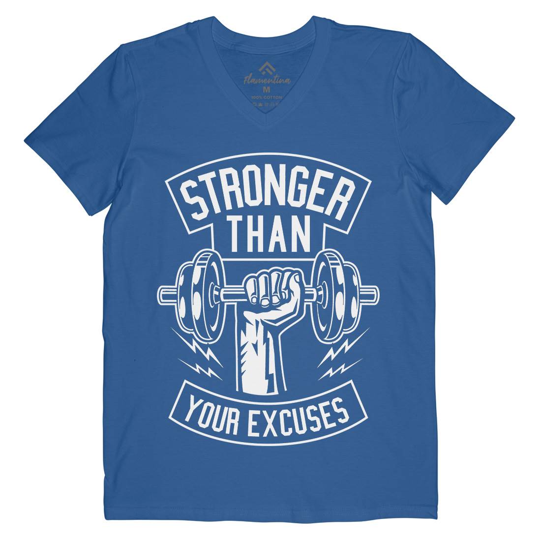 Stronger Than Your Excuses Mens V-Neck T-Shirt Gym B644