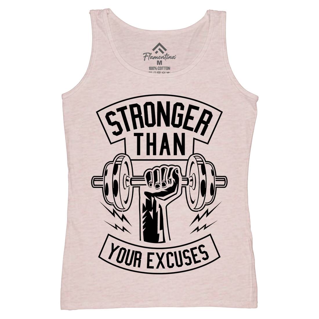 Stronger Than Your Excuses Womens Organic Tank Top Vest Gym B644
