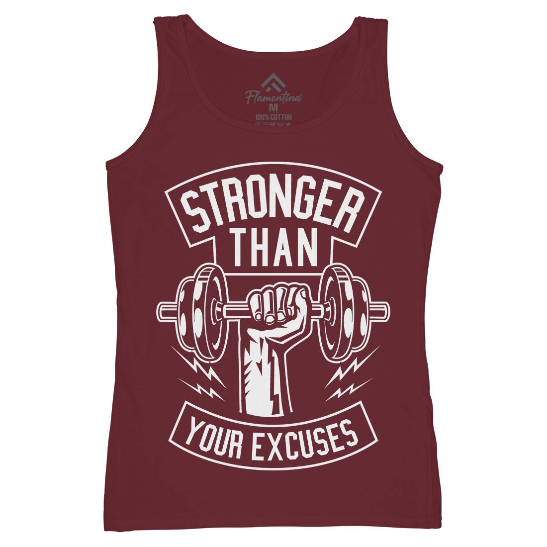 Stronger Than Your Excuses Womens Organic Tank Top Vest Gym B644