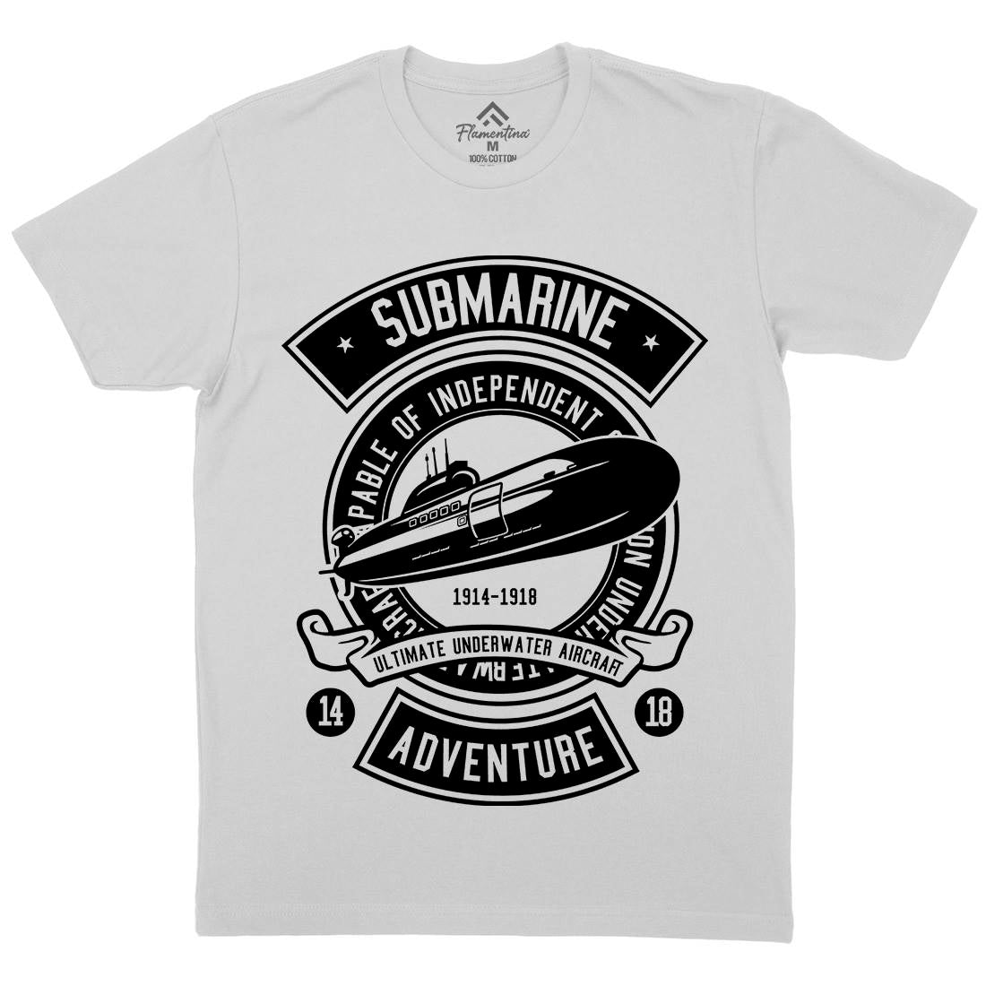 Submarine Mens Crew Neck T-Shirt Navy B645