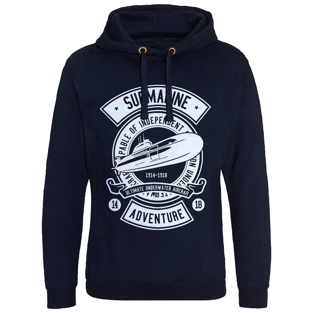 Submarine Mens Hoodie Without Pocket Navy B645