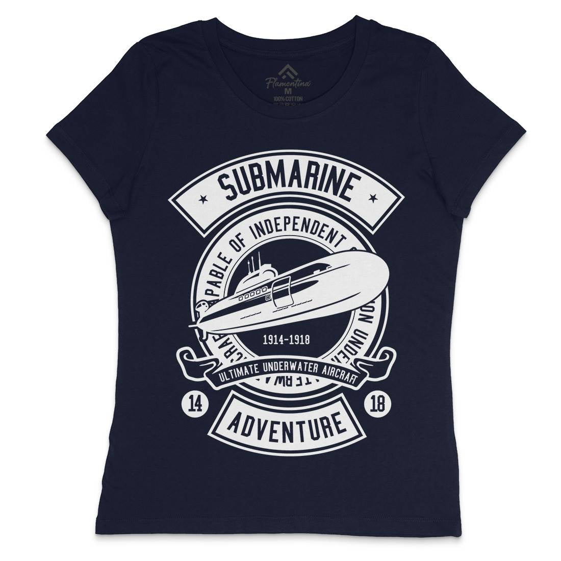 Submarine Womens Crew Neck T-Shirt Navy B645