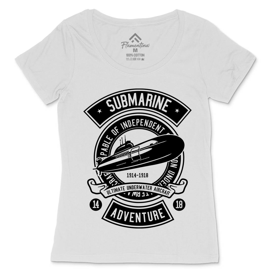Submarine Womens Scoop Neck T-Shirt Navy B645