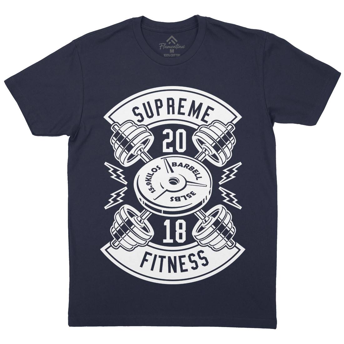 Supreme Fitness Mens Organic Crew Neck T-Shirt Gym B646