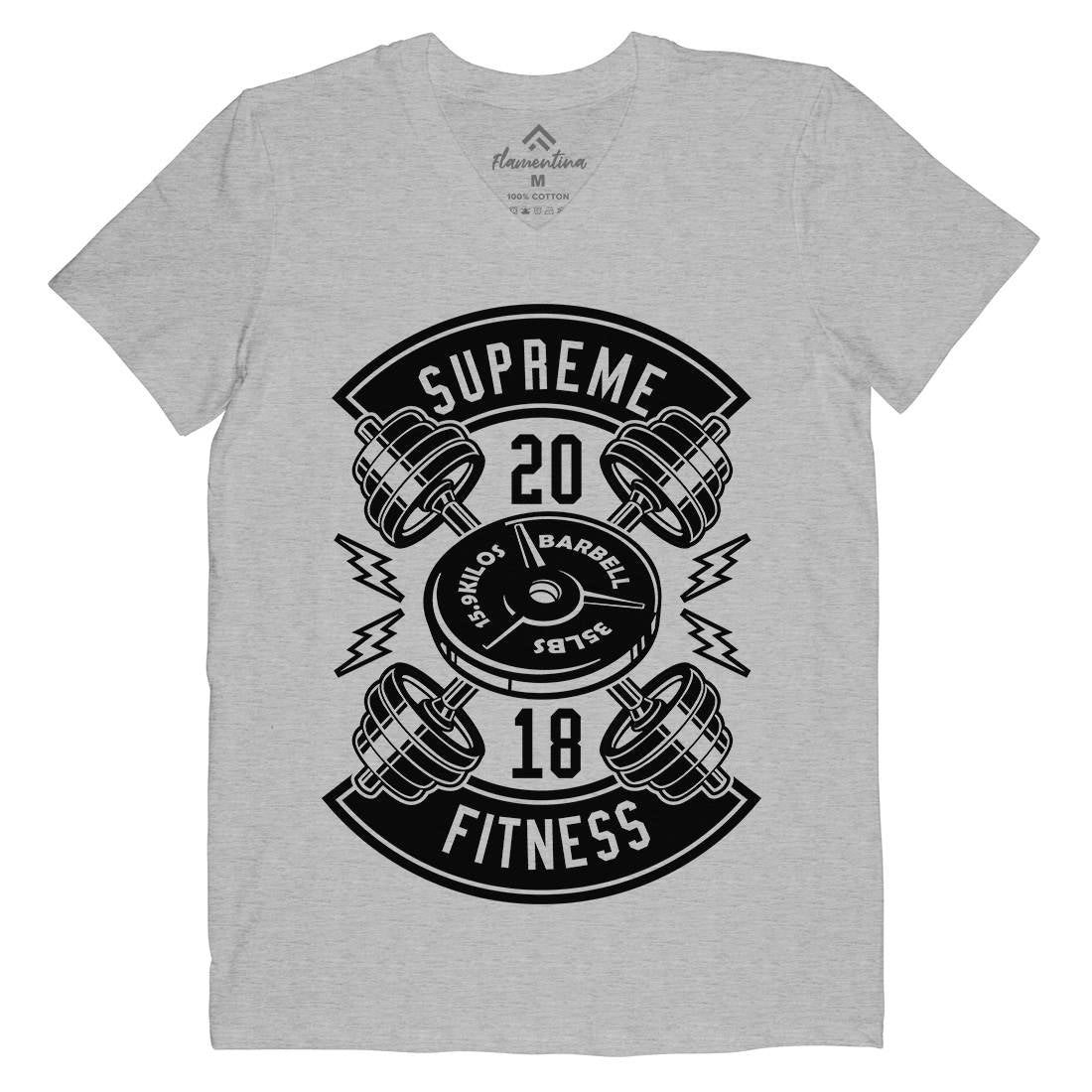 Supreme Fitness Mens Organic V-Neck T-Shirt Gym B646