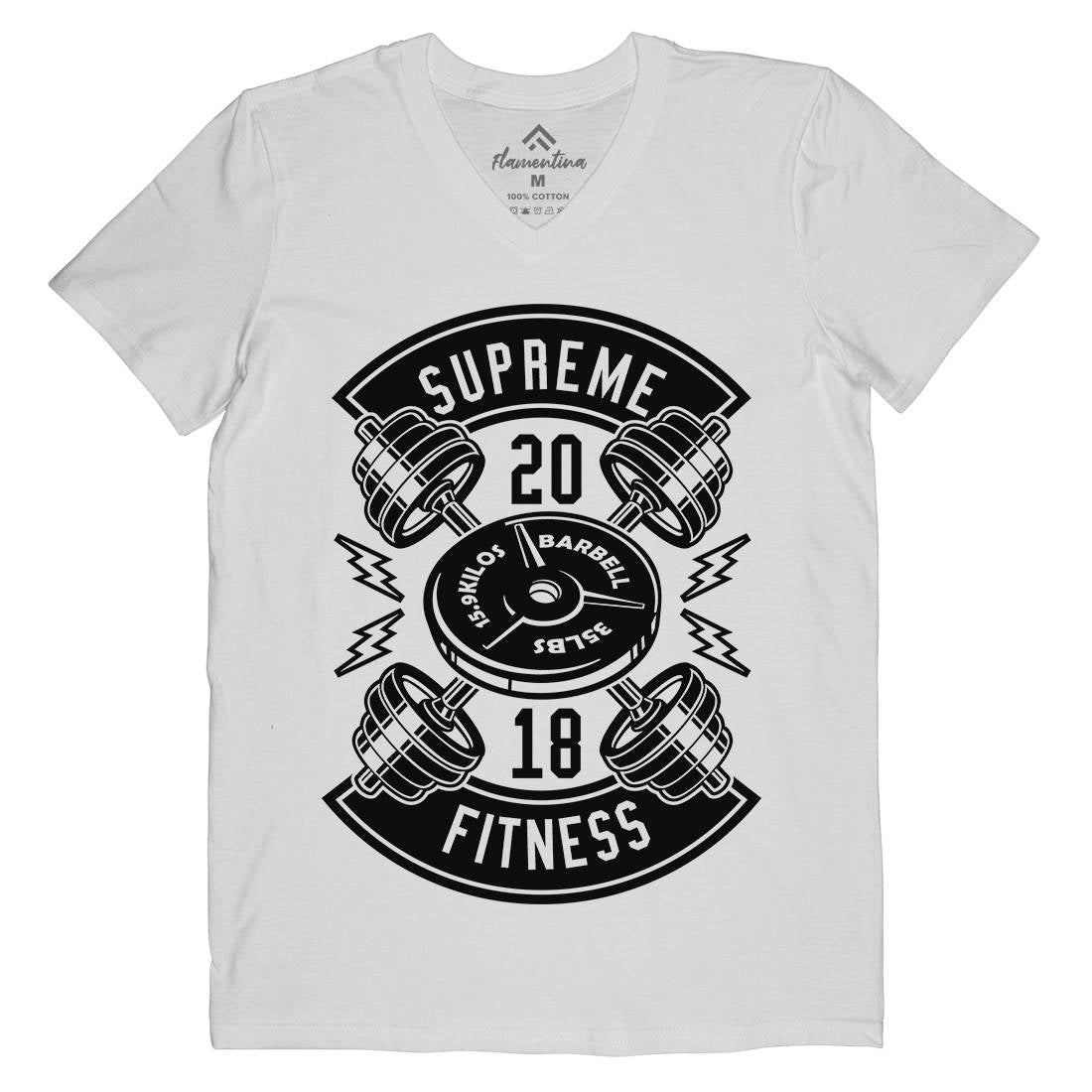 Supreme Fitness Mens Organic V-Neck T-Shirt Gym B646
