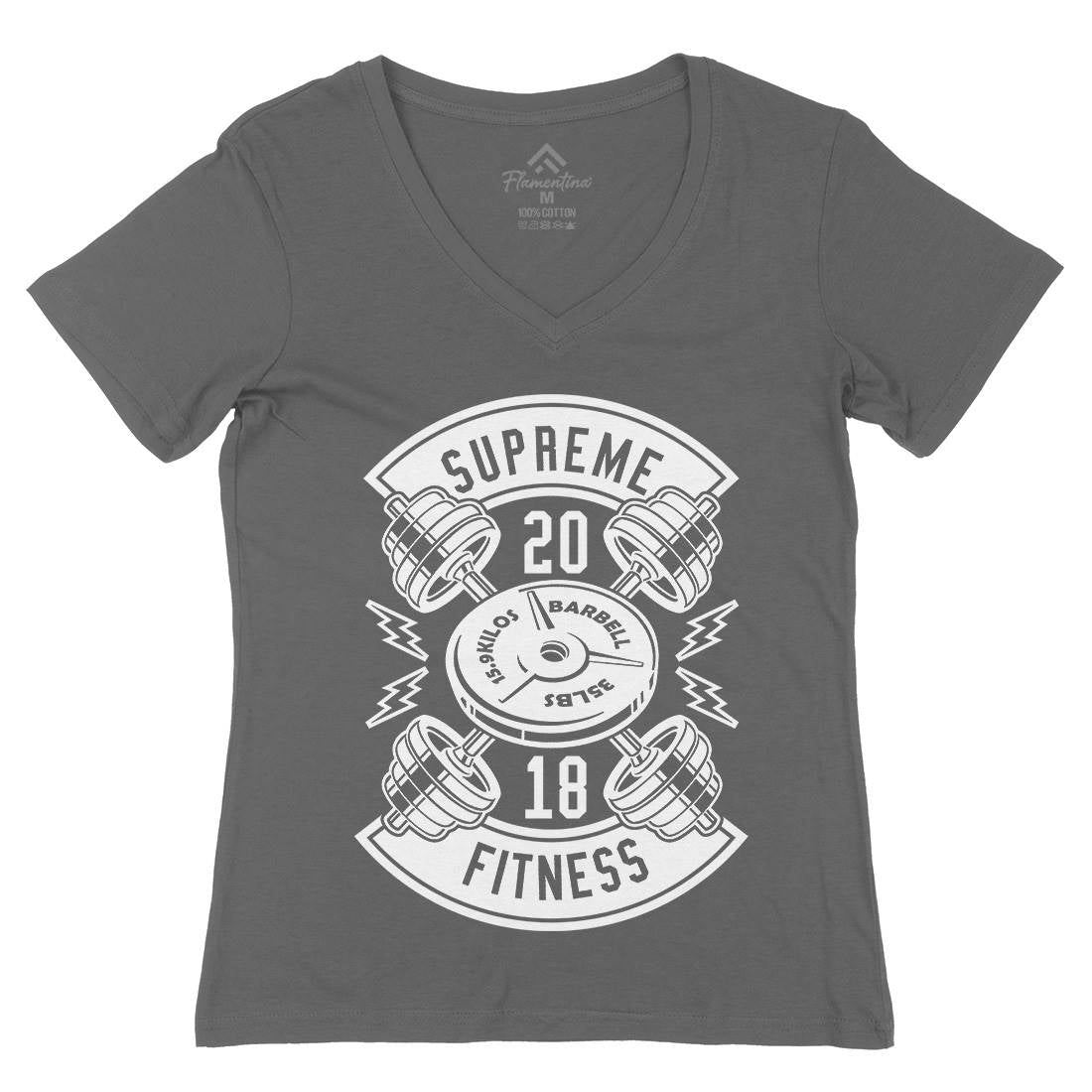 Supreme Fitness Womens Organic V-Neck T-Shirt Gym B646