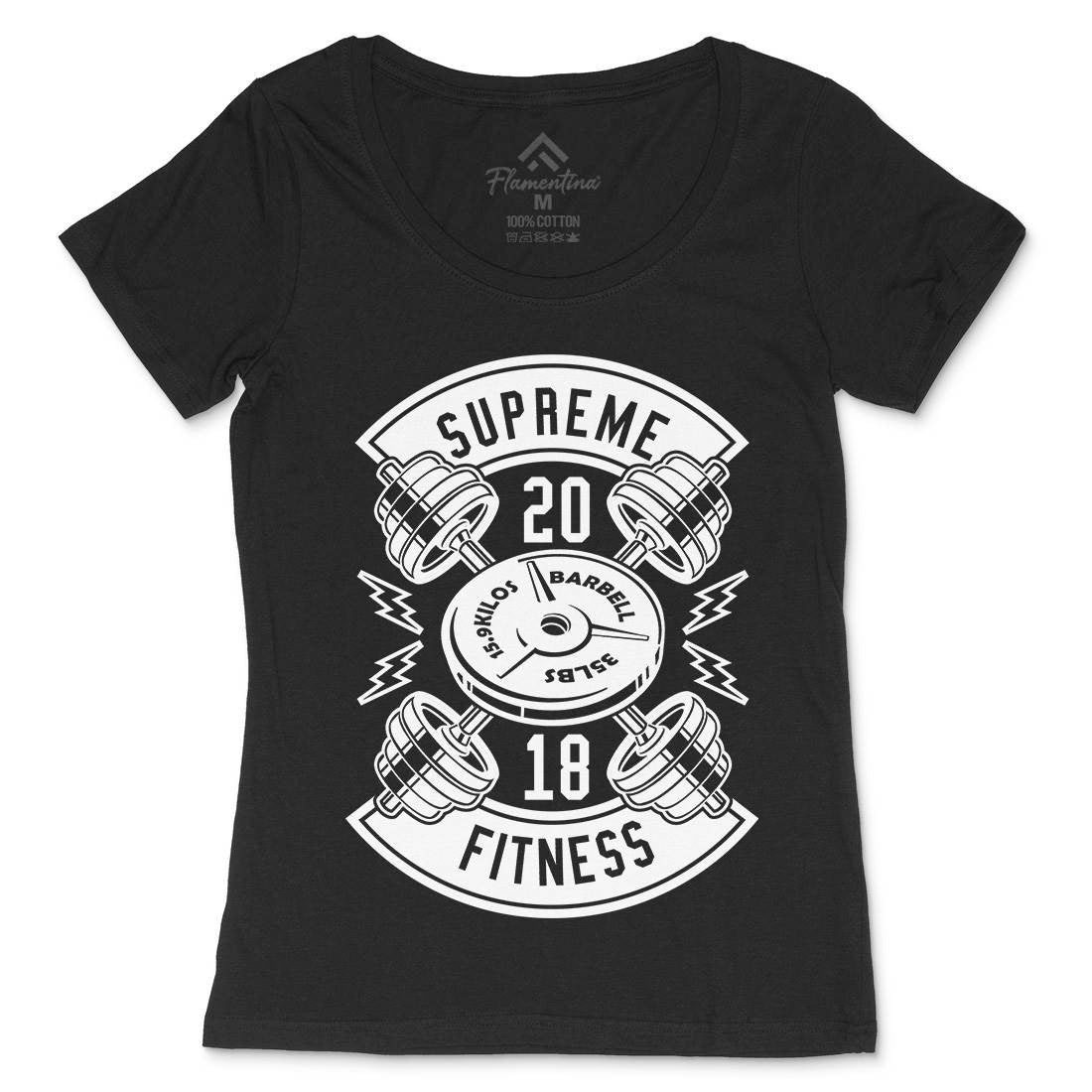 Supreme Fitness Womens Scoop Neck T-Shirt Gym B646