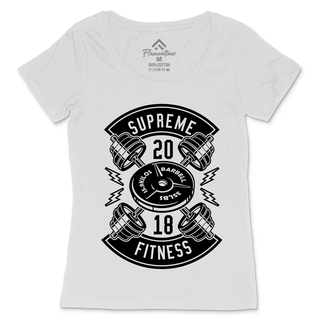 Supreme Fitness Womens Scoop Neck T-Shirt Gym B646