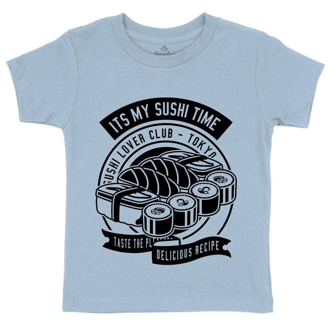 Sushi Time Kids Organic Crew Neck T-Shirt Food B647