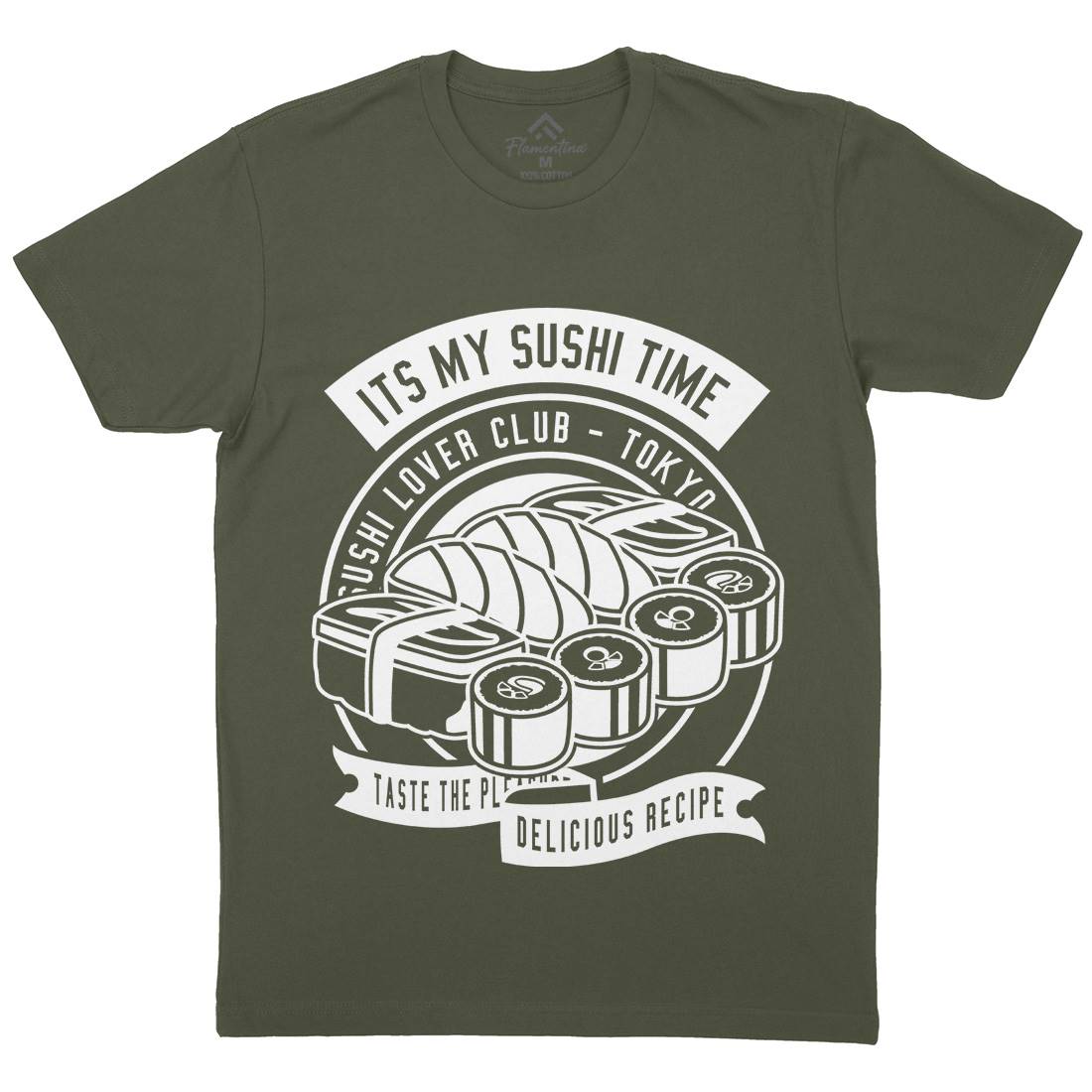 Sushi Time Mens Crew Neck T-Shirt Food B647