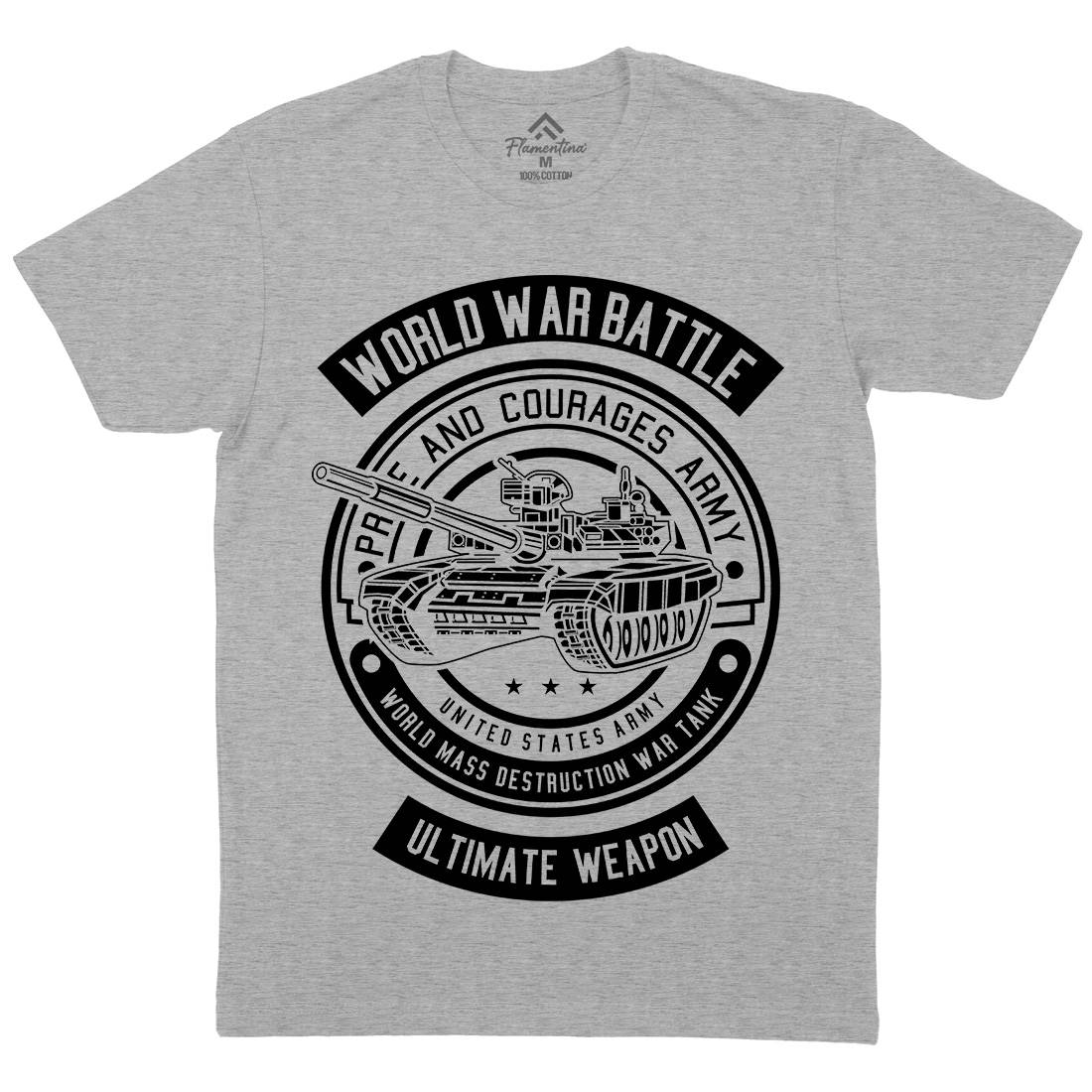 Tank War Mens Organic Crew Neck T-Shirt Army B648
