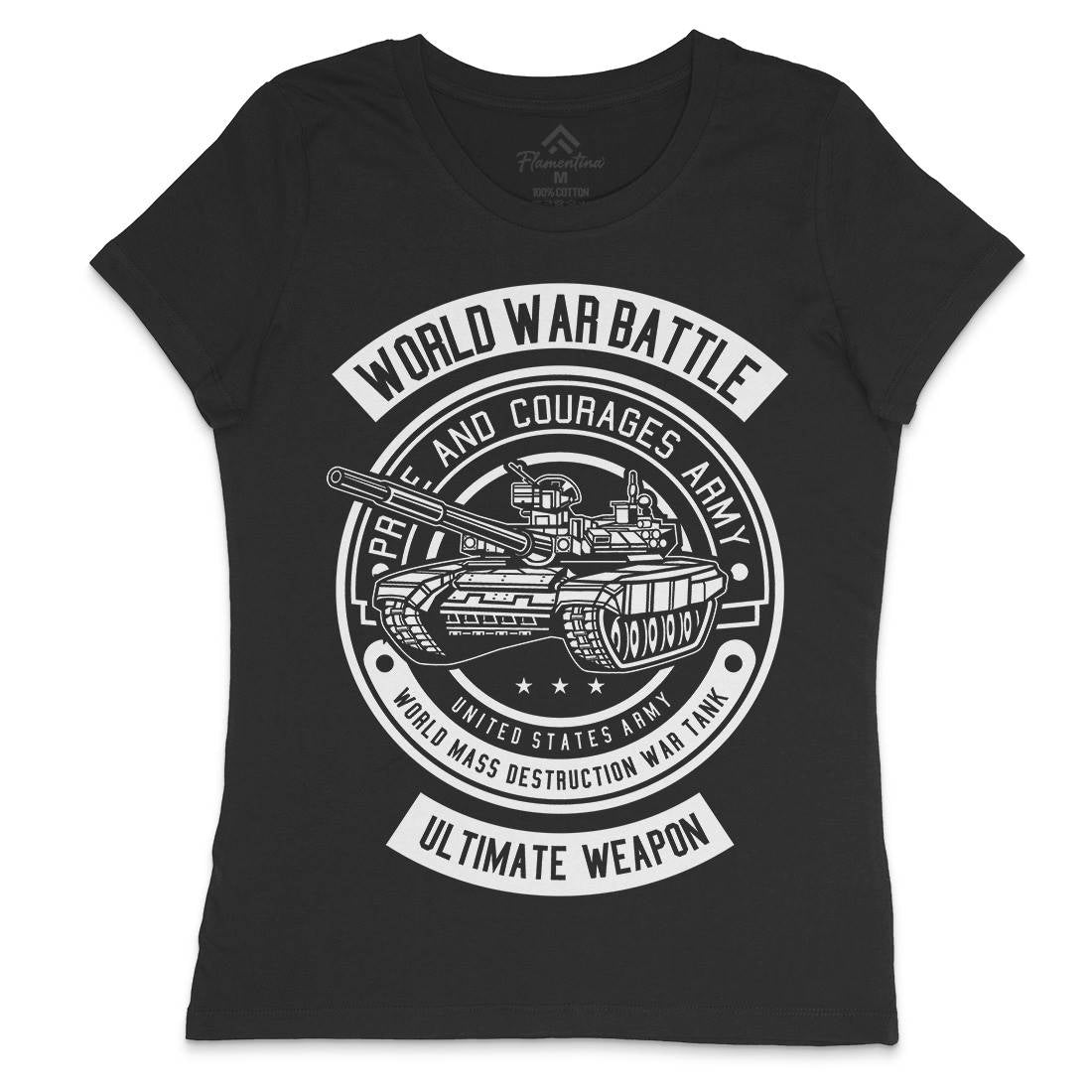 Tank War Womens Crew Neck T-Shirt Army B648