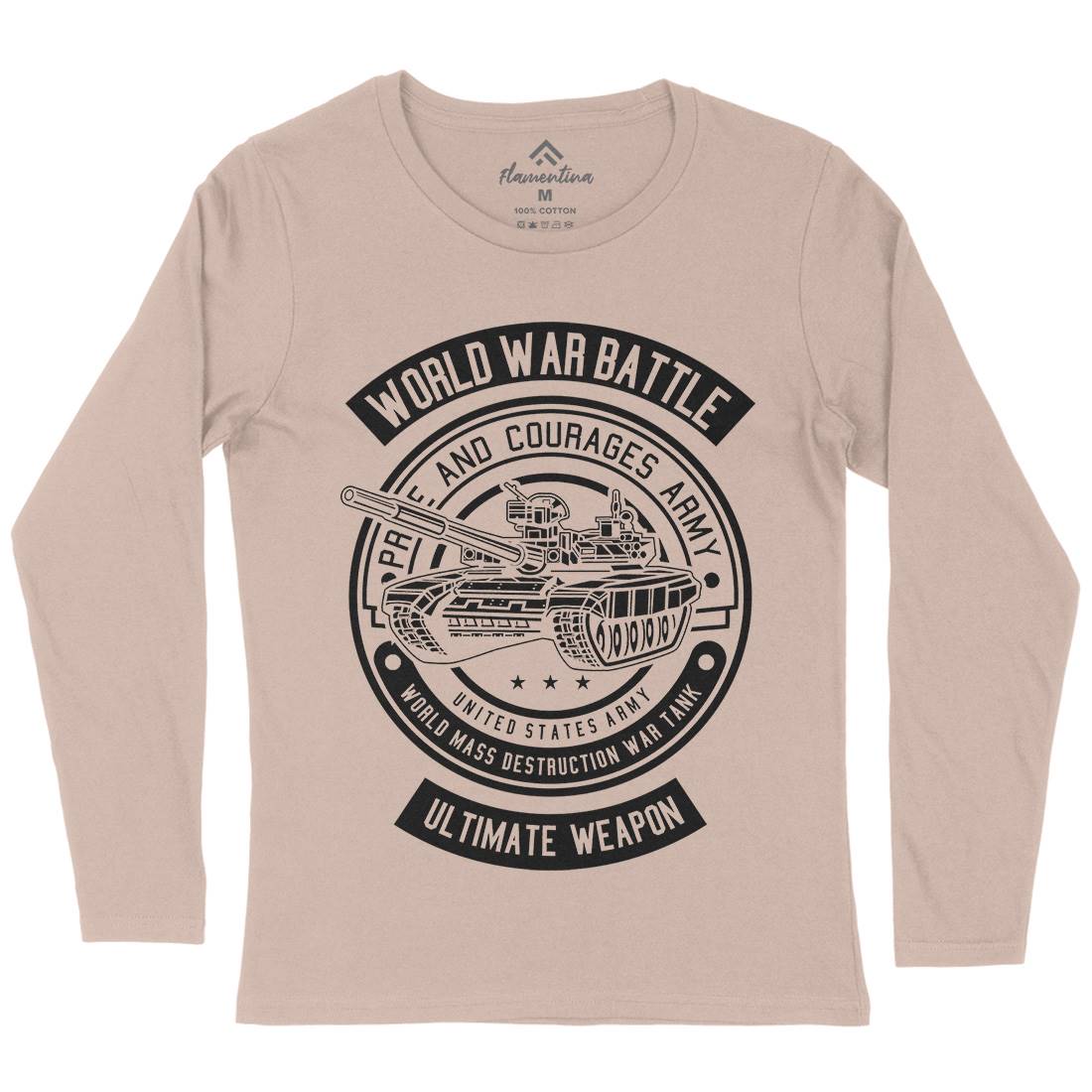 Tank War Womens Long Sleeve T-Shirt Army B648