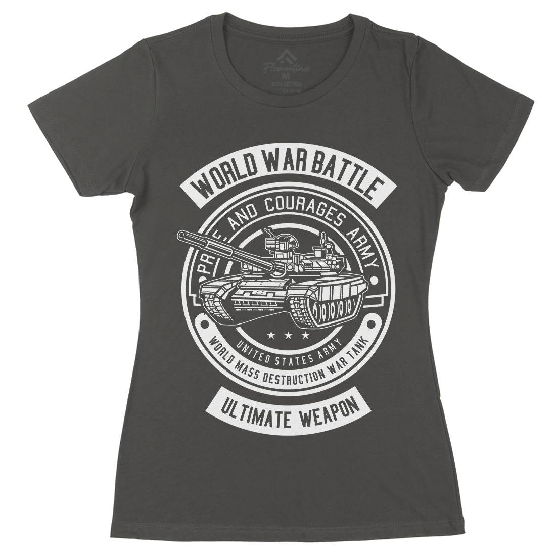Tank War Womens Organic Crew Neck T-Shirt Army B648