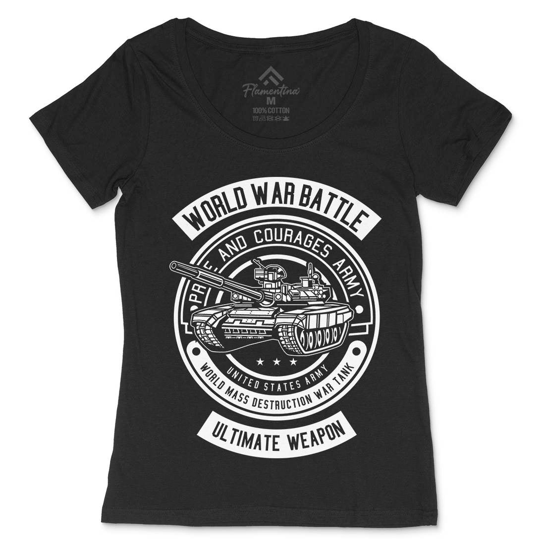Tank War Womens Scoop Neck T-Shirt Army B648