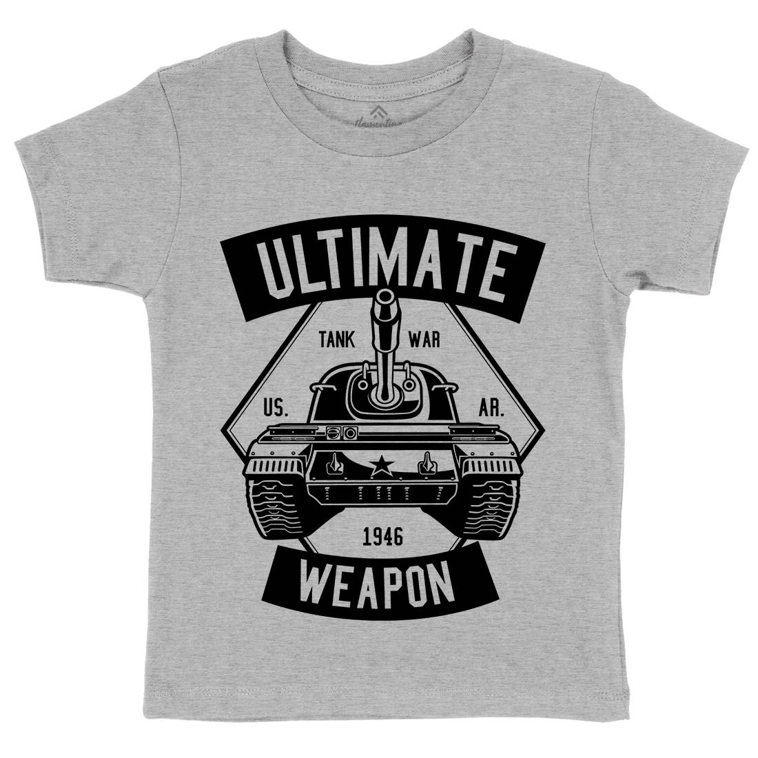 Tank War Ultimate Weapon Kids Organic Crew Neck T-Shirt Army B649