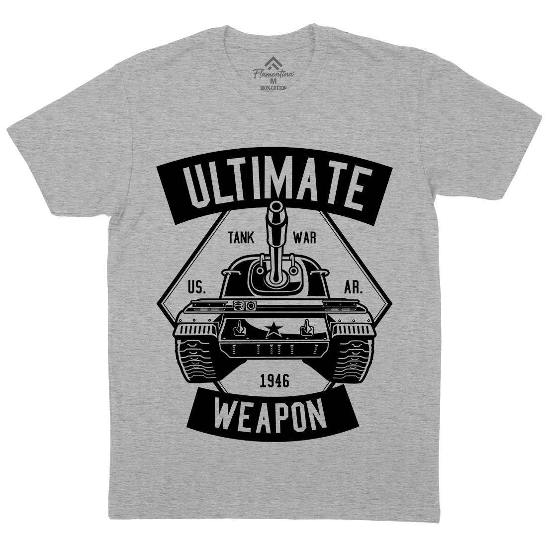 Tank War Ultimate Weapon Mens Organic Crew Neck T-Shirt Army B649