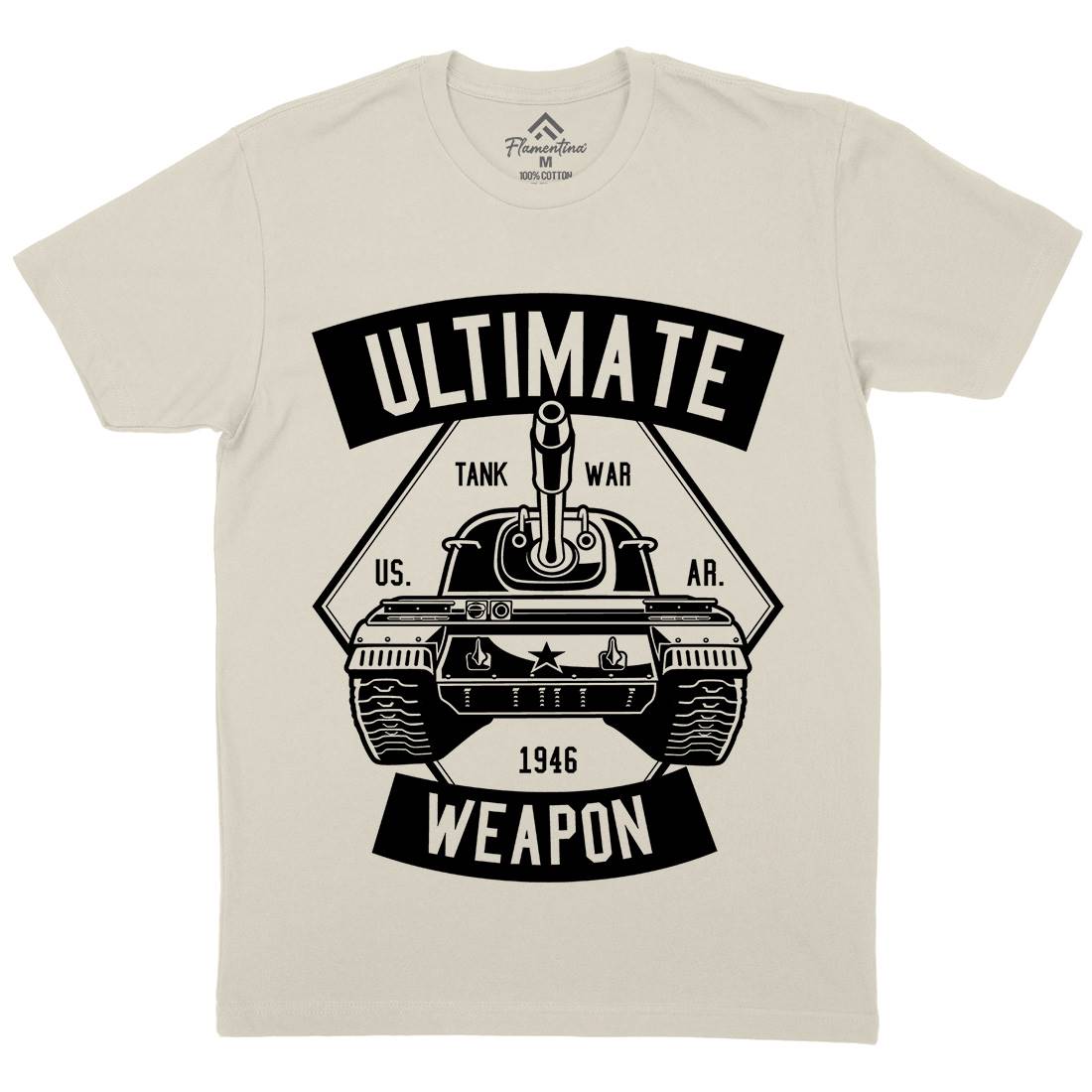 Tank War Ultimate Weapon Mens Organic Crew Neck T-Shirt Army B649