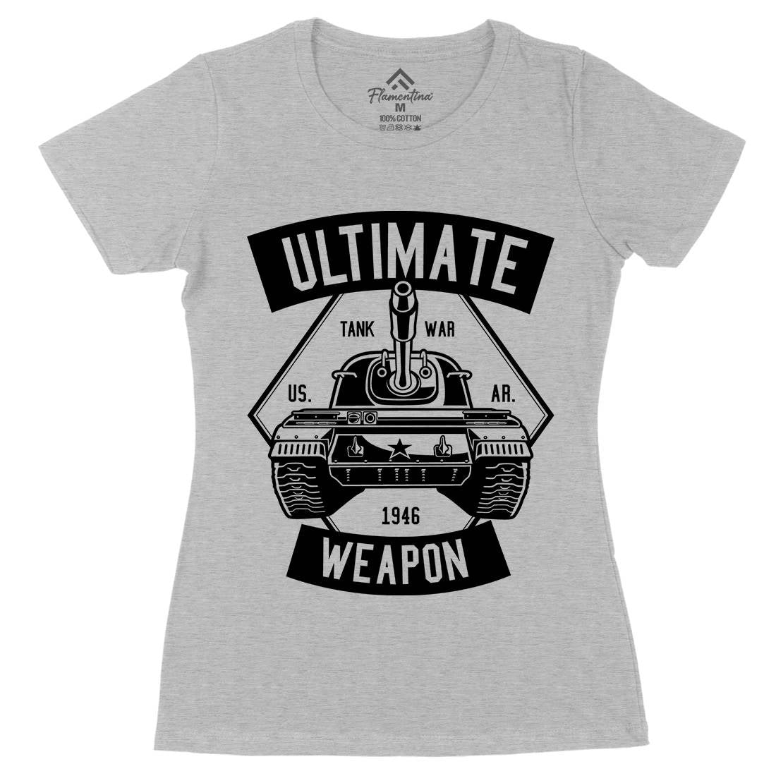 Tank War Ultimate Weapon Womens Organic Crew Neck T-Shirt Army B649