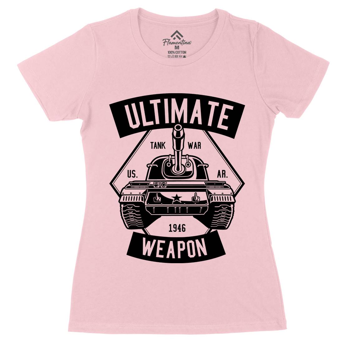 Tank War Ultimate Weapon Womens Organic Crew Neck T-Shirt Army B649