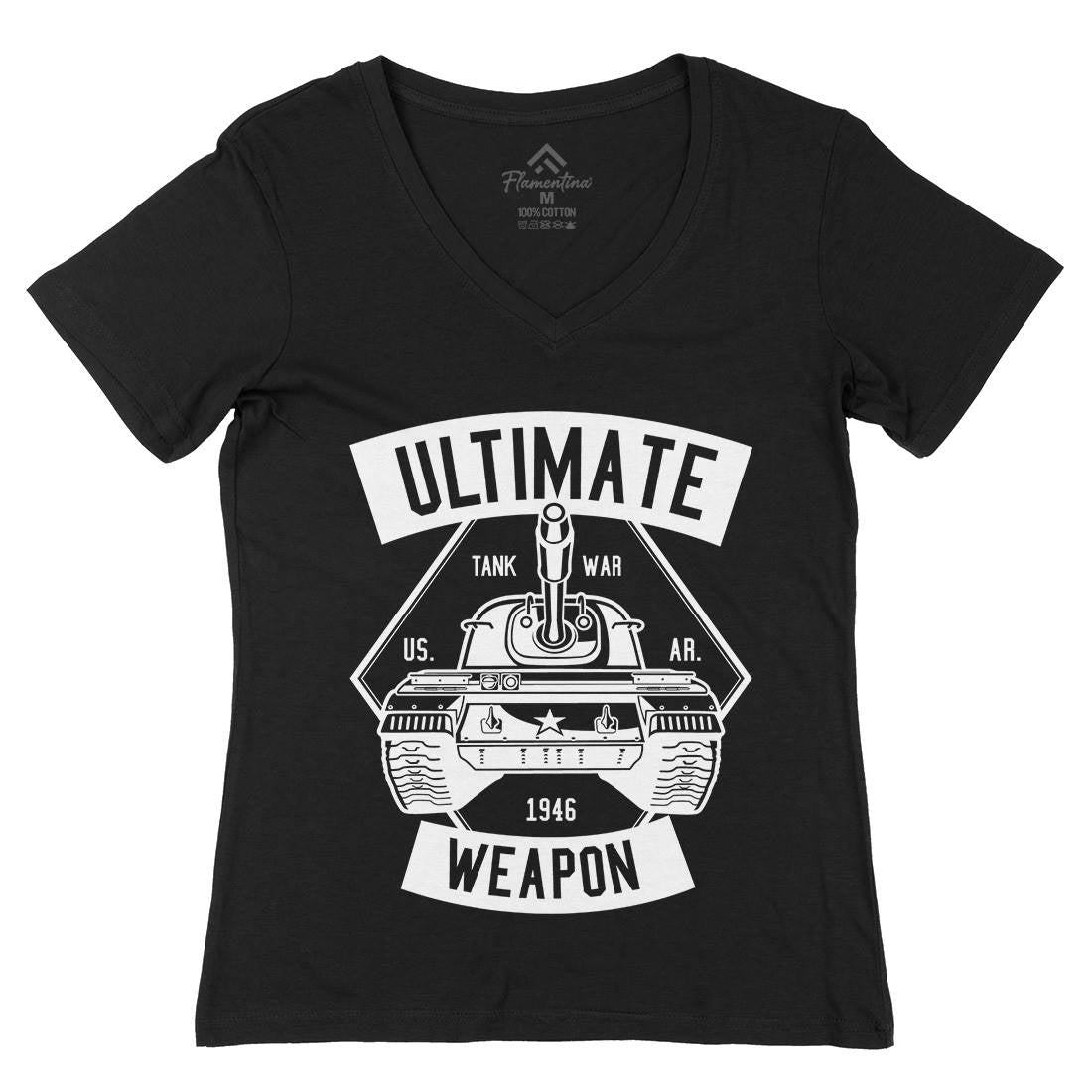 Tank War Ultimate Weapon Womens Organic V-Neck T-Shirt Army B649