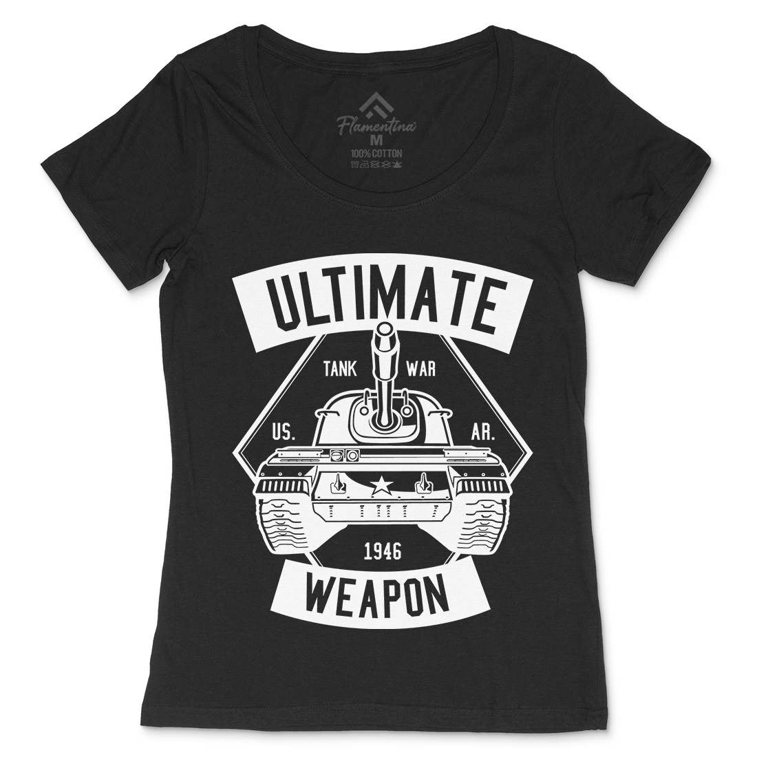 Tank War Ultimate Weapon Womens Scoop Neck T-Shirt Army B649