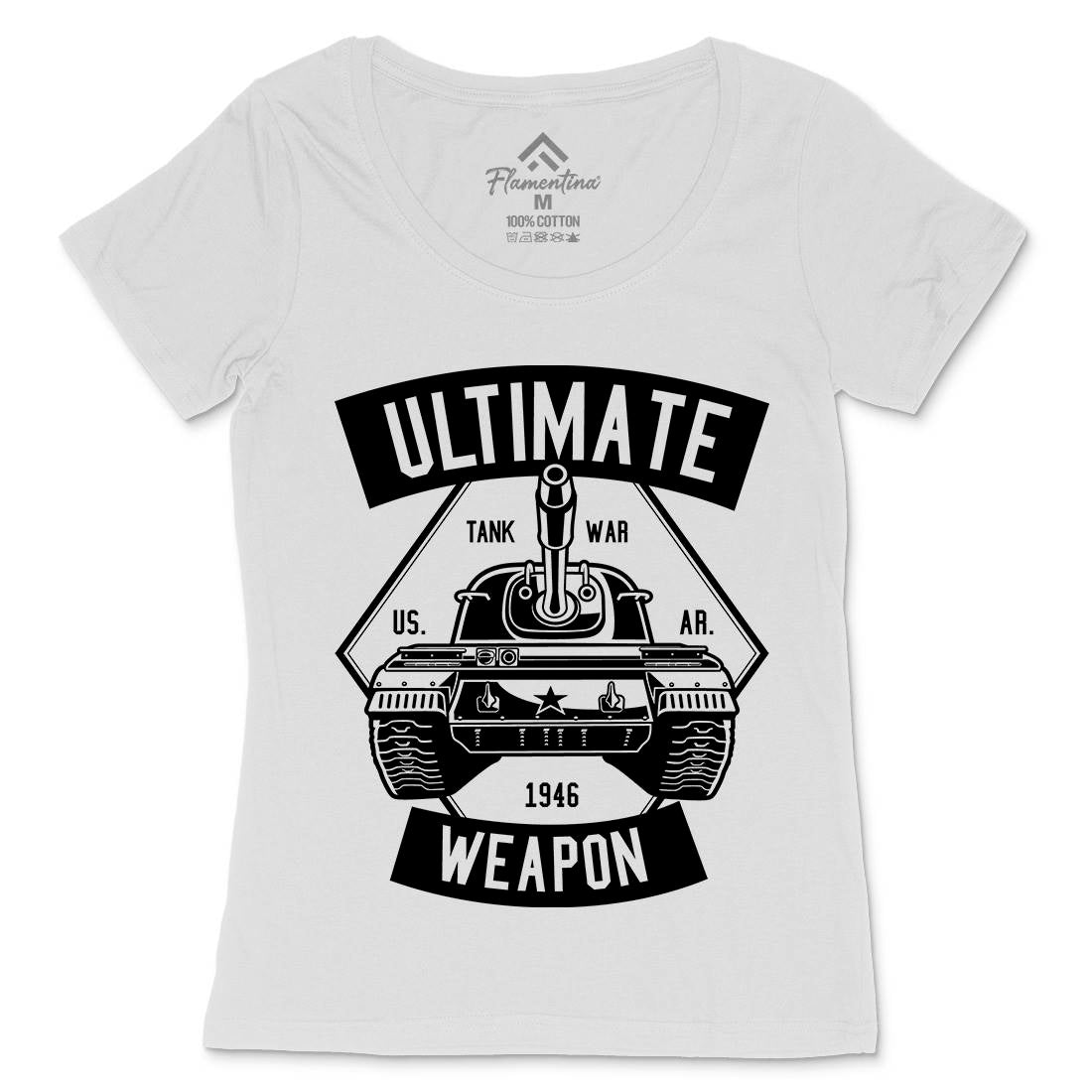 Tank War Ultimate Weapon Womens Scoop Neck T-Shirt Army B649