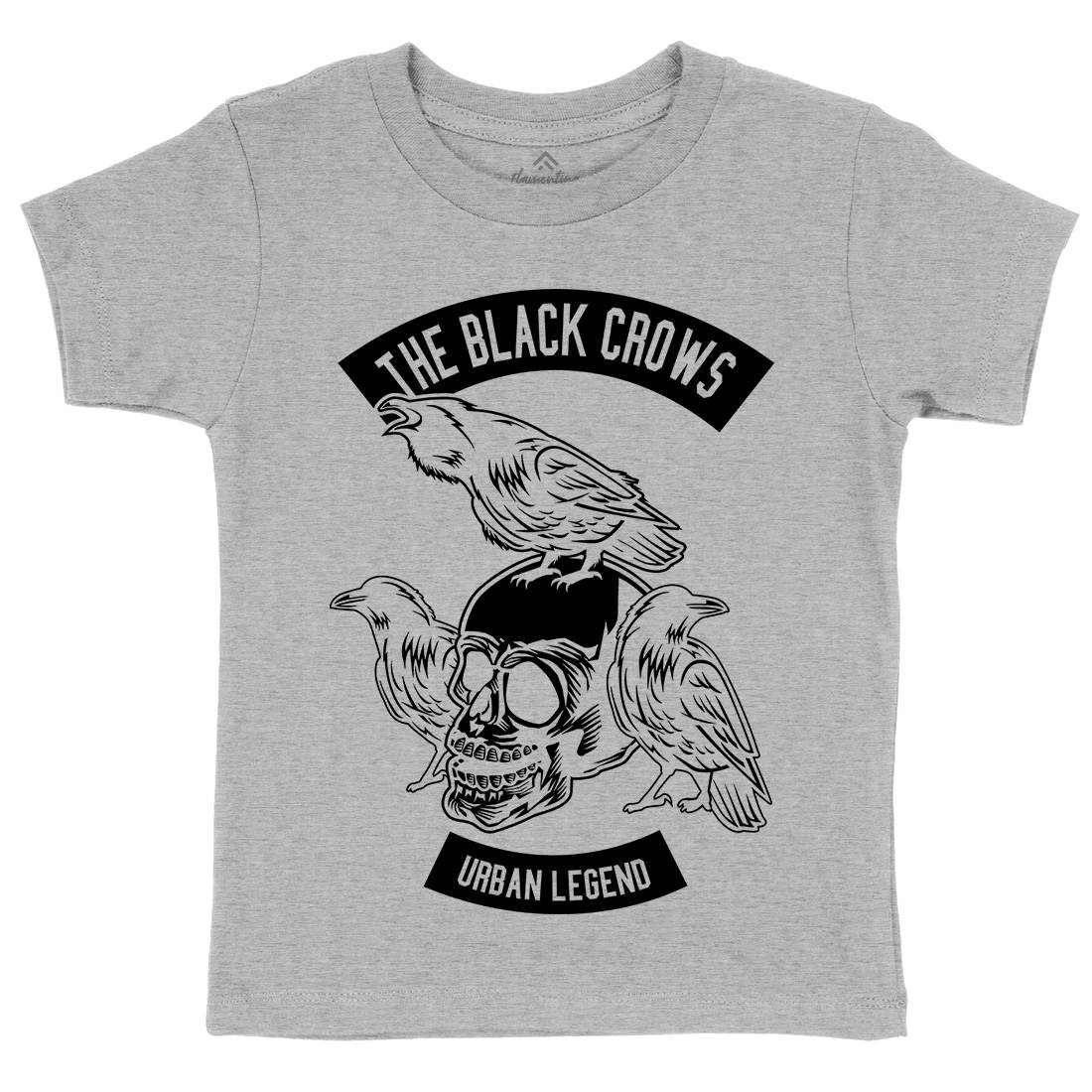 The Black Crows Kids Organic Crew Neck T-Shirt Horror B650