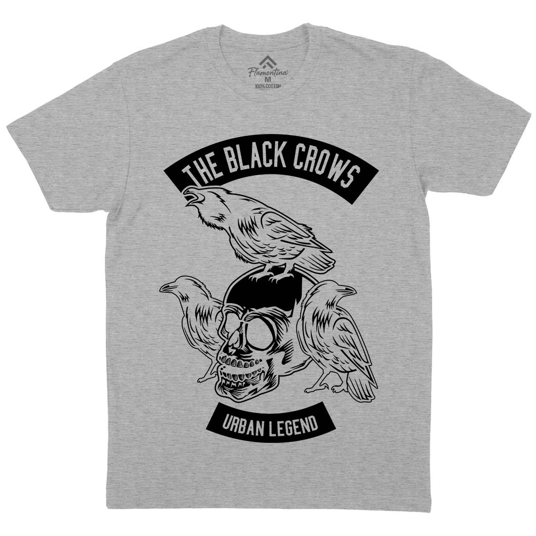 The Black Crows Mens Organic Crew Neck T-Shirt Horror B650