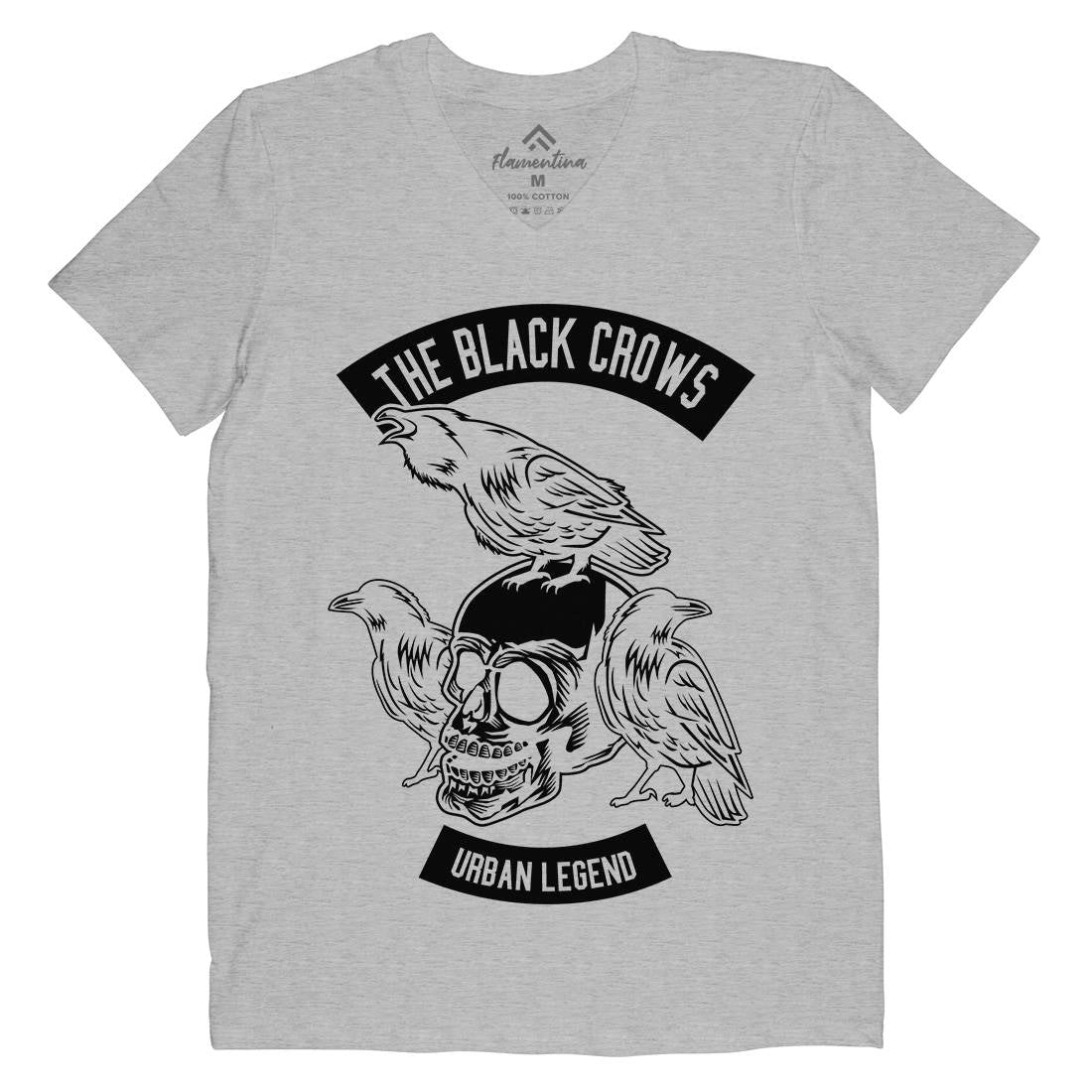 The Black Crows Mens V-Neck T-Shirt Horror B650