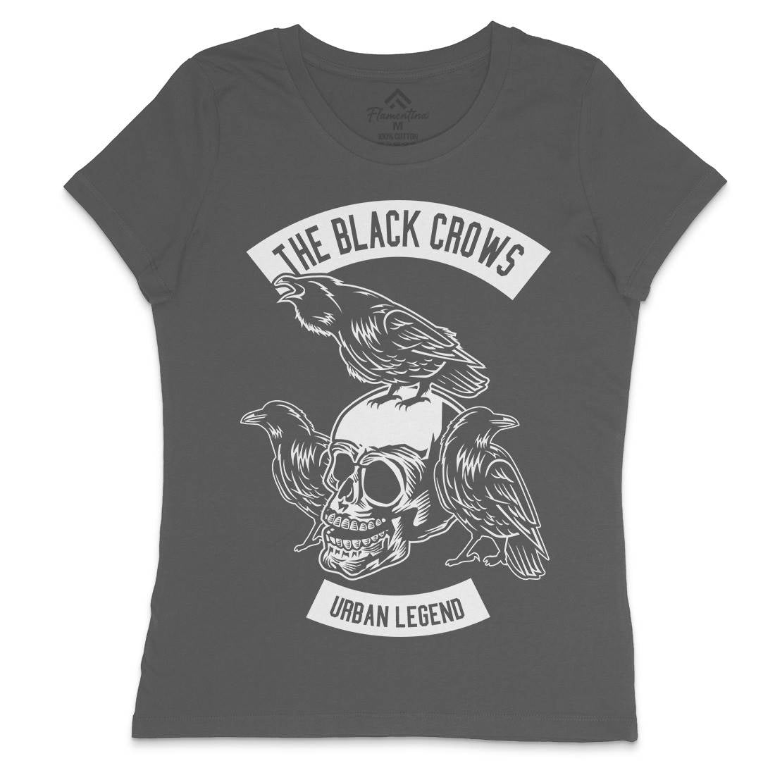 The Black Crows Womens Crew Neck T-Shirt Horror B650