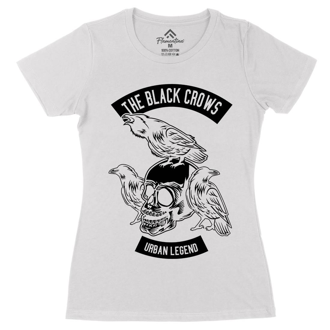 The Black Crows Womens Organic Crew Neck T-Shirt Horror B650