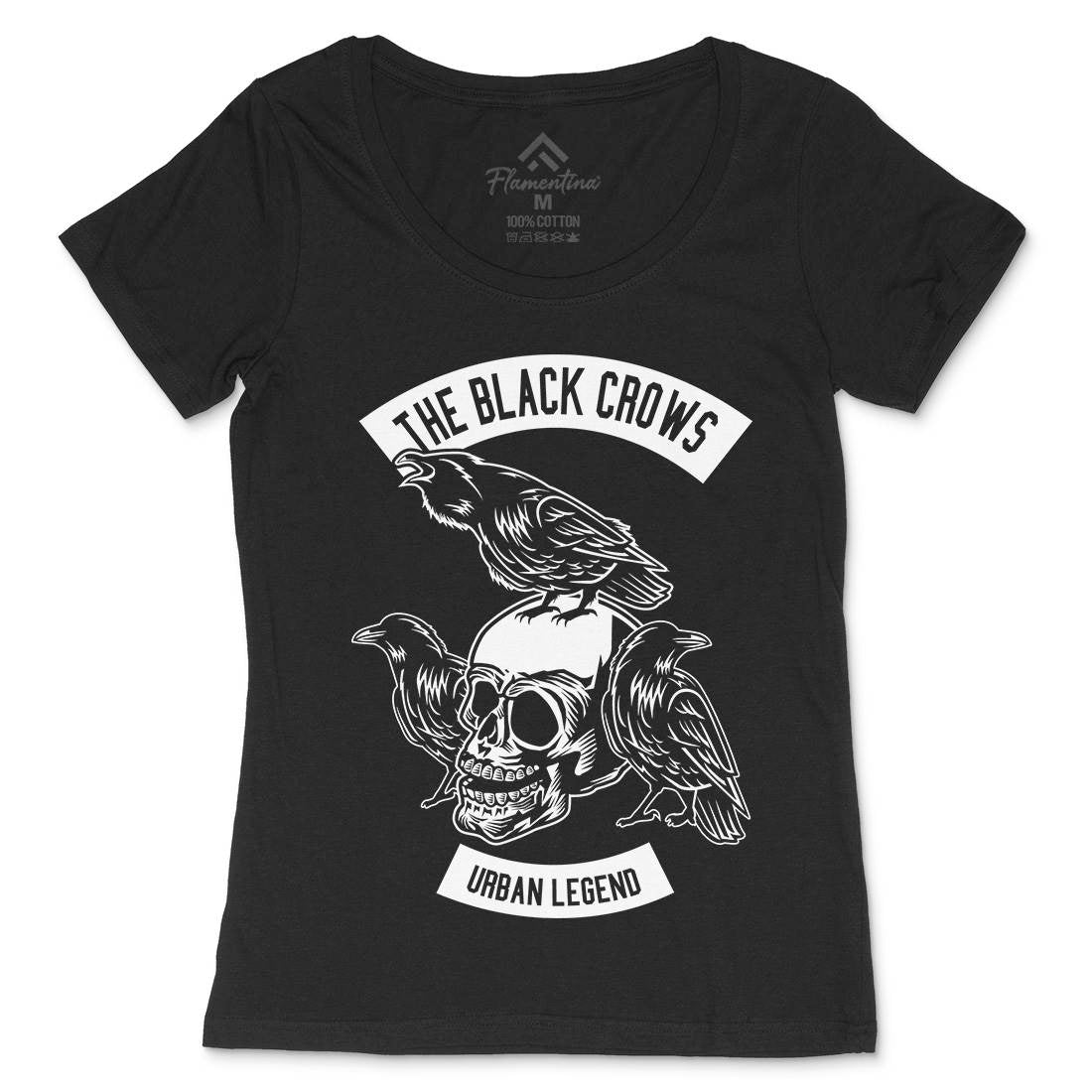 The Black Crows Womens Scoop Neck T-Shirt Horror B650