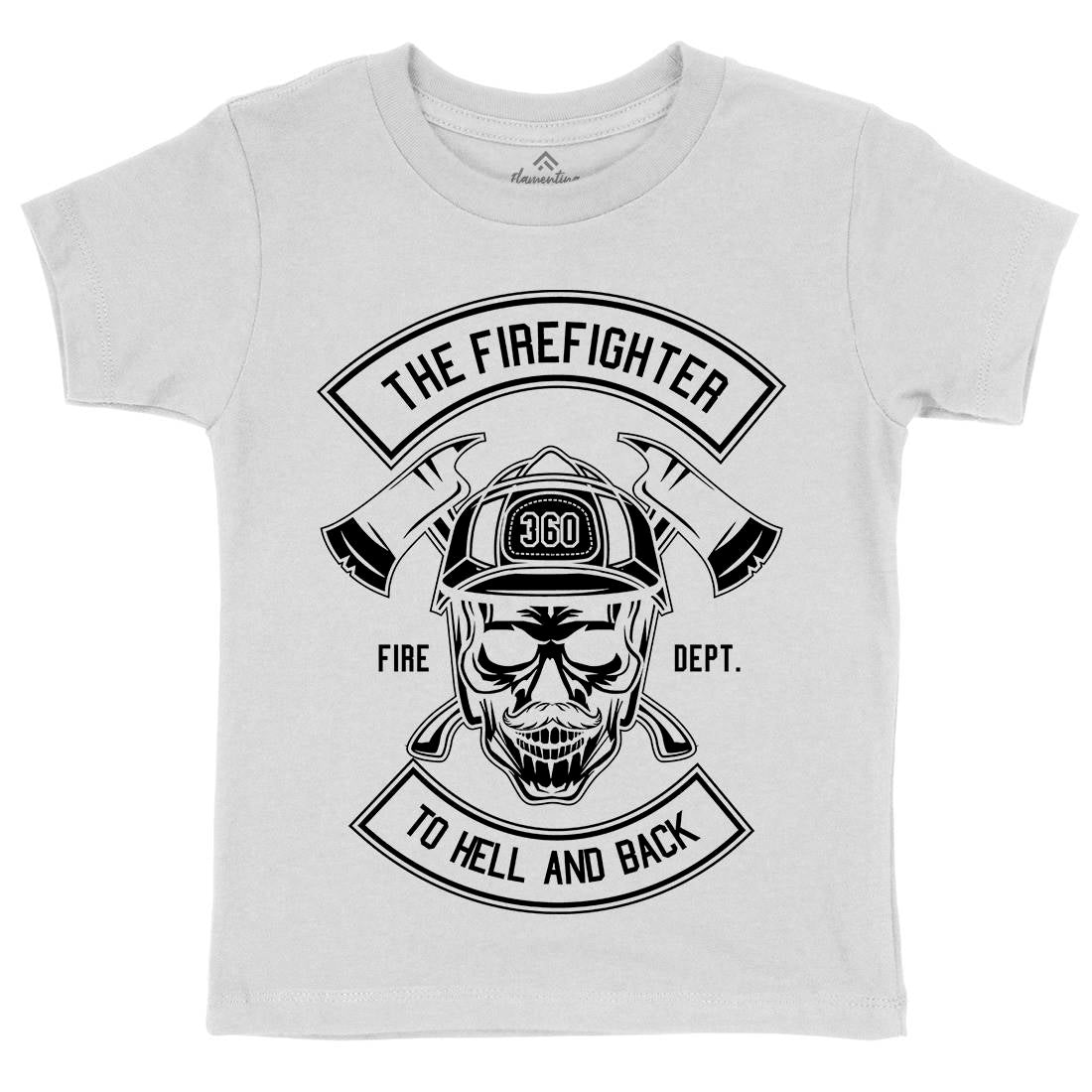 The Fire Fighter Kids Crew Neck T-Shirt Firefighters B651