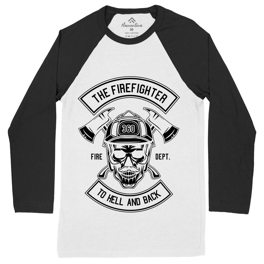 The Fire Fighter Mens Long Sleeve Baseball T-Shirt Firefighters B651