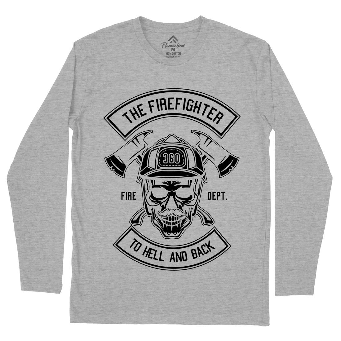 The Fire Fighter Mens Long Sleeve T-Shirt Firefighters B651