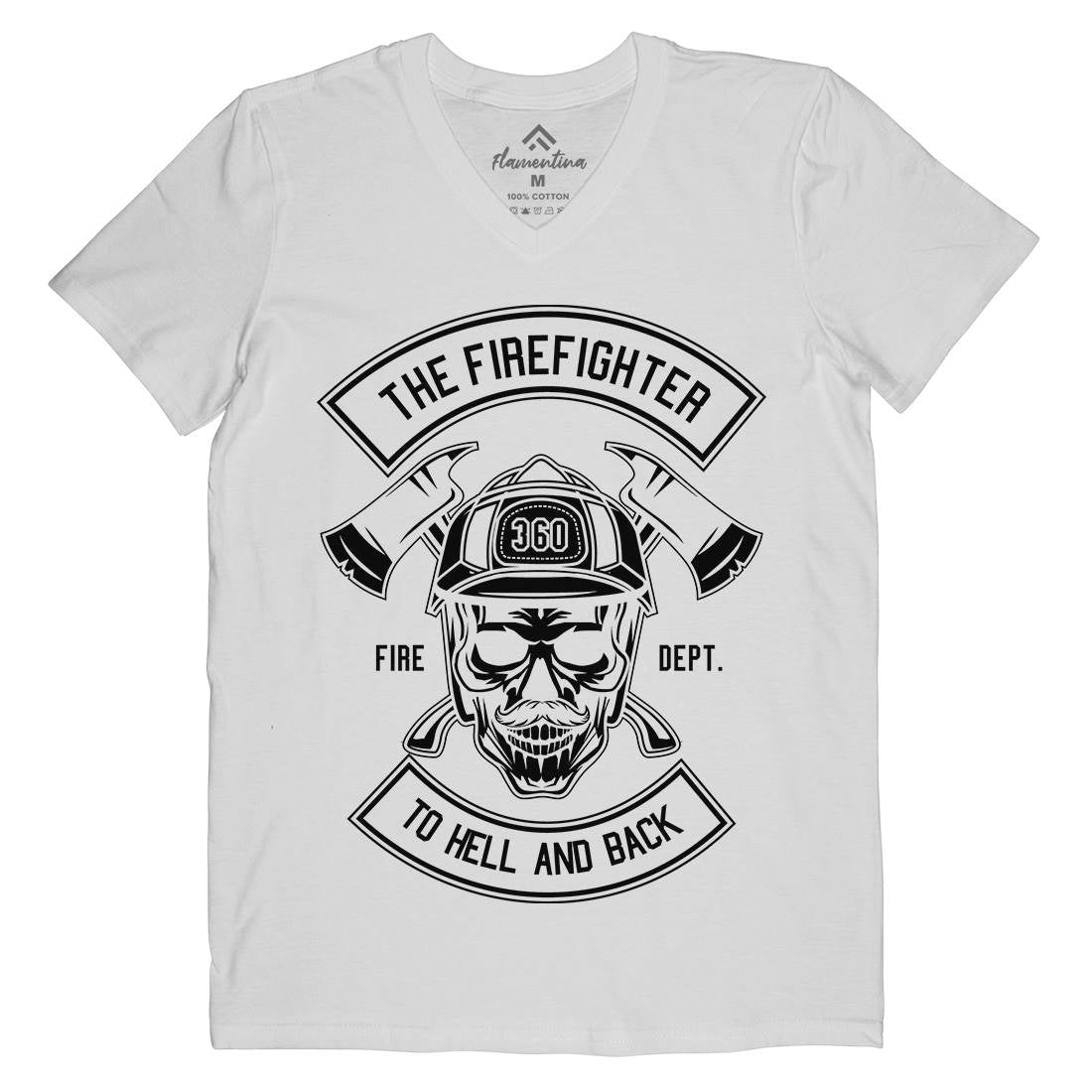 The Fire Fighter Mens V-Neck T-Shirt Firefighters B651