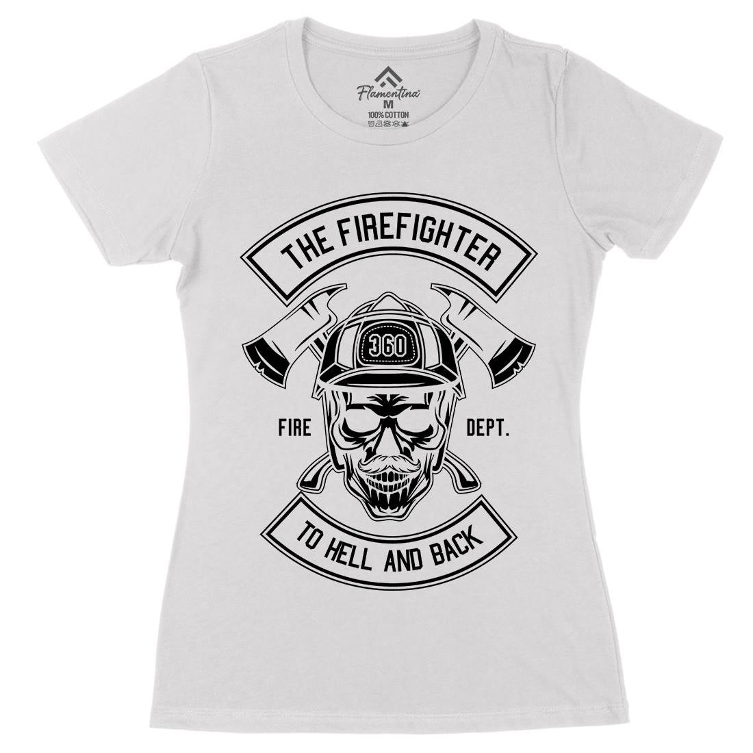 The Fire Fighter Womens Organic Crew Neck T-Shirt Firefighters B651