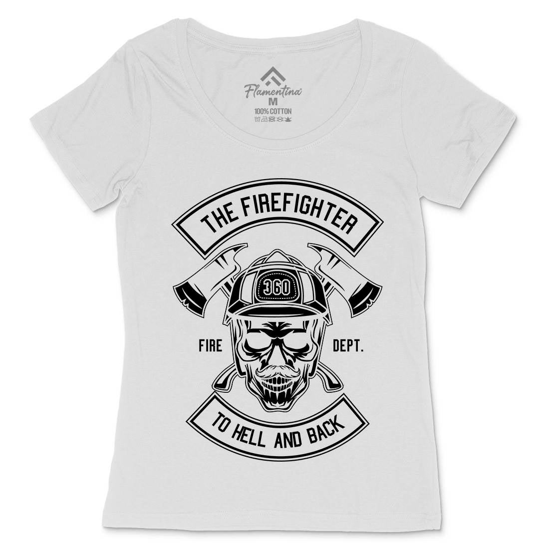 The Fire Fighter Womens Scoop Neck T-Shirt Firefighters B651
